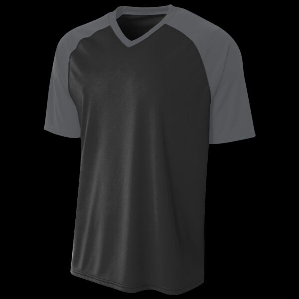 Adult Polyester V-Neck Strike Jersey with Contrast Sleeve Thumbnail