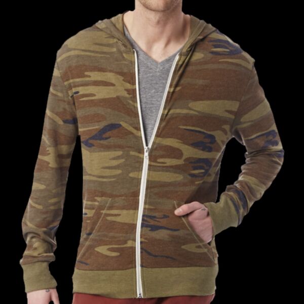 Men's Triblend Long-Sleeve Printed Full Zip Hoodie Thumbnail